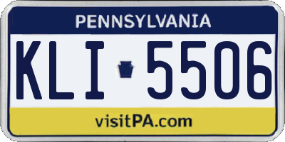 PA license plate KLI5506