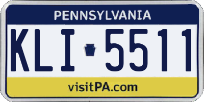 PA license plate KLI5511