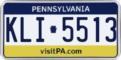 PA license plate KLI5513