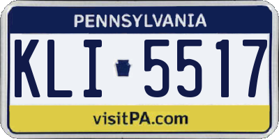 PA license plate KLI5517