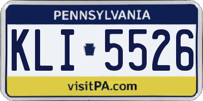 PA license plate KLI5526