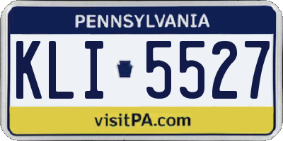 PA license plate KLI5527