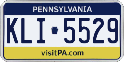PA license plate KLI5529