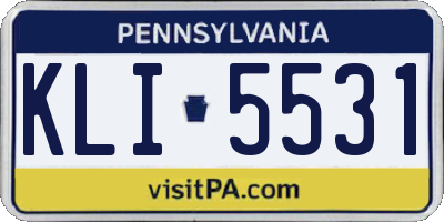 PA license plate KLI5531