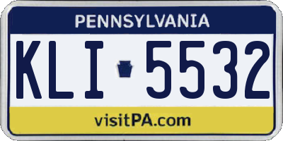 PA license plate KLI5532