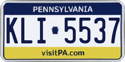 PA license plate KLI5537