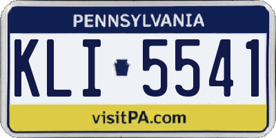 PA license plate KLI5541