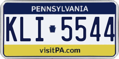PA license plate KLI5544