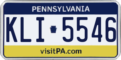 PA license plate KLI5546