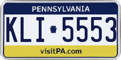 PA license plate KLI5553