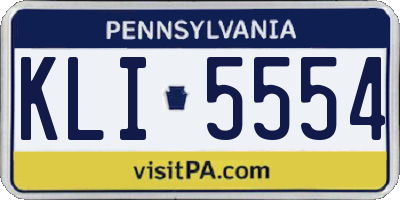 PA license plate KLI5554