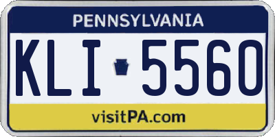 PA license plate KLI5560