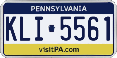 PA license plate KLI5561