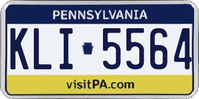 PA license plate KLI5564