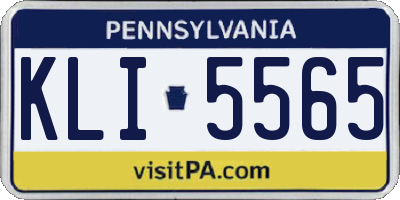 PA license plate KLI5565