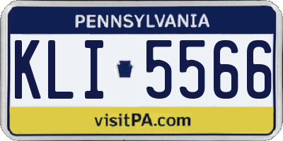 PA license plate KLI5566