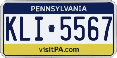 PA license plate KLI5567
