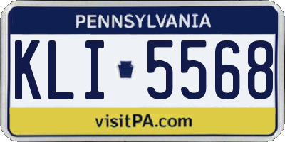 PA license plate KLI5568