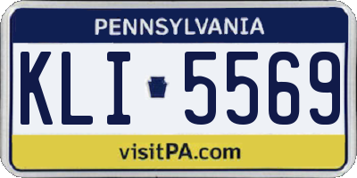 PA license plate KLI5569