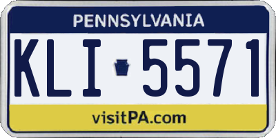 PA license plate KLI5571