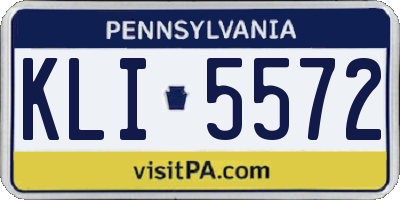 PA license plate KLI5572