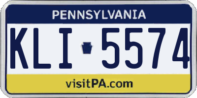 PA license plate KLI5574