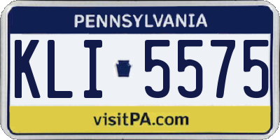 PA license plate KLI5575