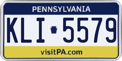 PA license plate KLI5579