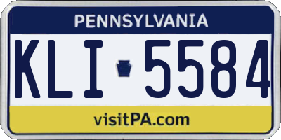 PA license plate KLI5584