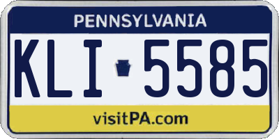 PA license plate KLI5585