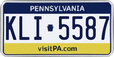 PA license plate KLI5587