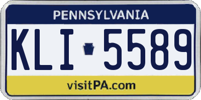 PA license plate KLI5589