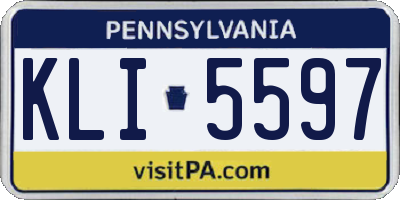 PA license plate KLI5597