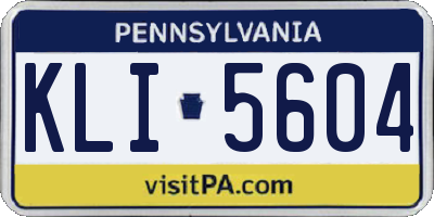 PA license plate KLI5604