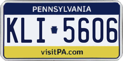 PA license plate KLI5606