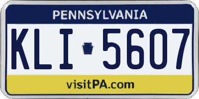 PA license plate KLI5607