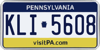 PA license plate KLI5608