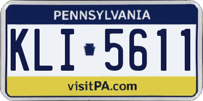 PA license plate KLI5611