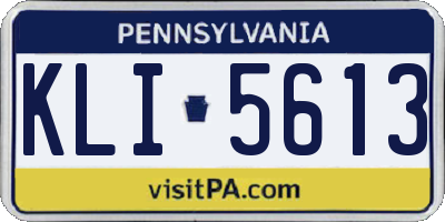 PA license plate KLI5613