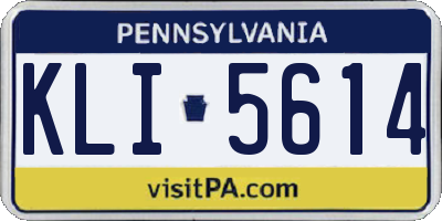 PA license plate KLI5614