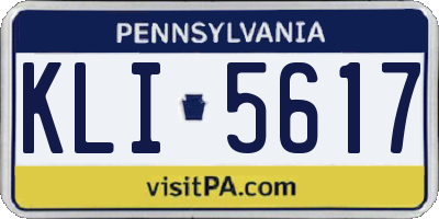 PA license plate KLI5617