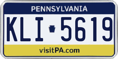 PA license plate KLI5619