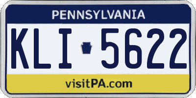 PA license plate KLI5622
