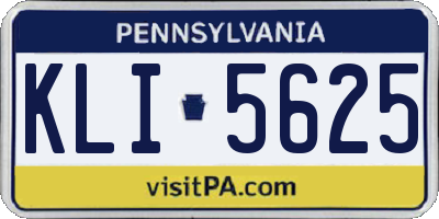 PA license plate KLI5625