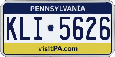 PA license plate KLI5626
