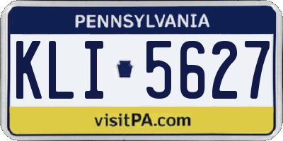 PA license plate KLI5627