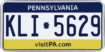 PA license plate KLI5629