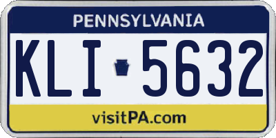 PA license plate KLI5632