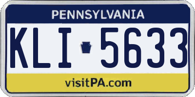 PA license plate KLI5633