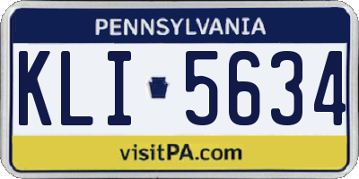 PA license plate KLI5634